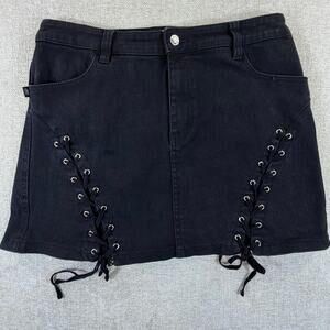 Royal Bones Women's Black XL Goth Grunge Mini Skirt Alternative Punk Apparel